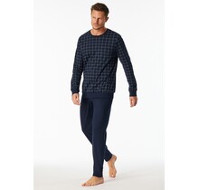 Schiesser Heren Pyjama Long  nightblue 183173 50/M
