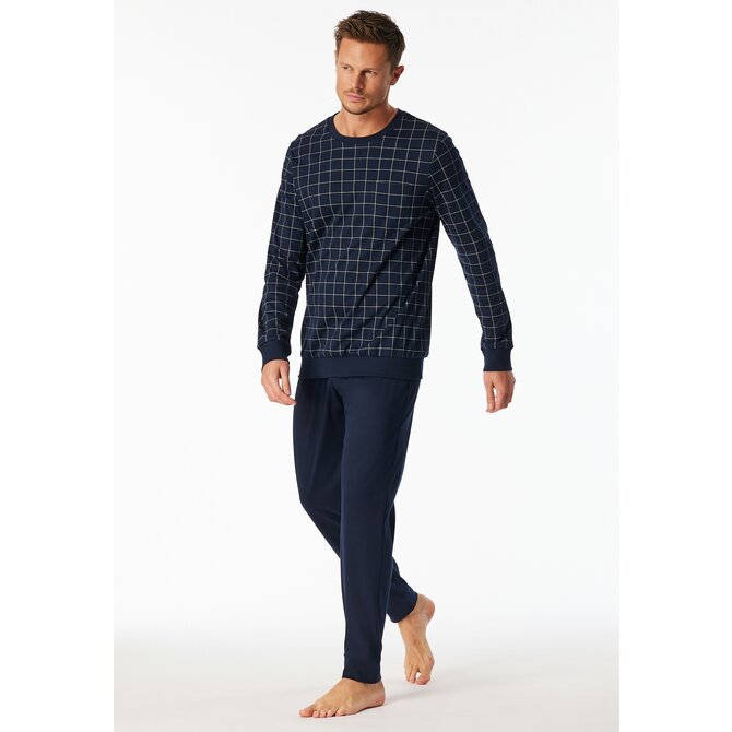 Schiesser Heren Pyjama Long  nightblue 183173 50/M