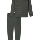 Schiesser Schiesser Heren Pyjama Long  darkgreen 183173 58/3XL