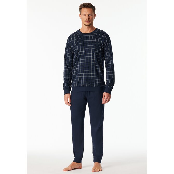 Schiesser Heren Pyjama Long  nightblue 183173 52/L