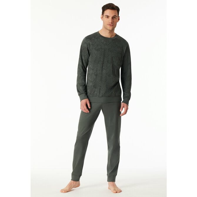 Schiesser Heren Pyjama Long  darkgreen 183173 50/M Schiesser Heren Pyjama Long  darkgreen 183173 50/M