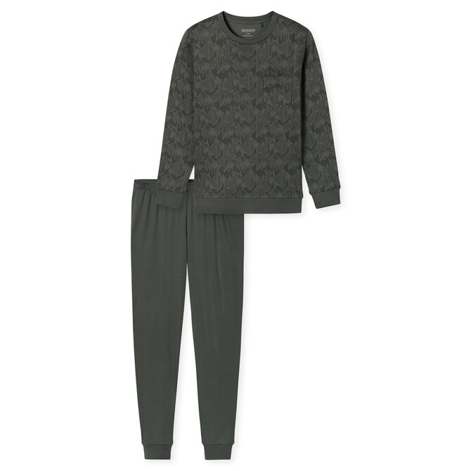 Schiesser Heren Pyjama Long  darkgreen 183173 50/M Schiesser Heren Pyjama Long  darkgreen 183173 50/M
