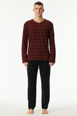 Schiesser Heren Pyjama Long  winered 183138 54/XL
