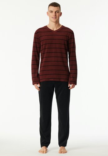 Schiesser Schiesser Heren Pyjama Long winered 183138 54/XL afbeelding