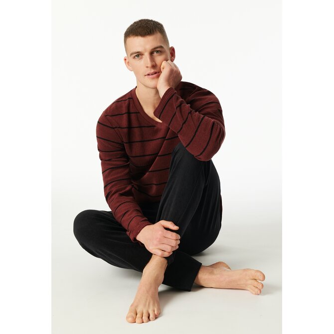 Schiesser Heren Pyjama Long  winered 183138 58/3XL