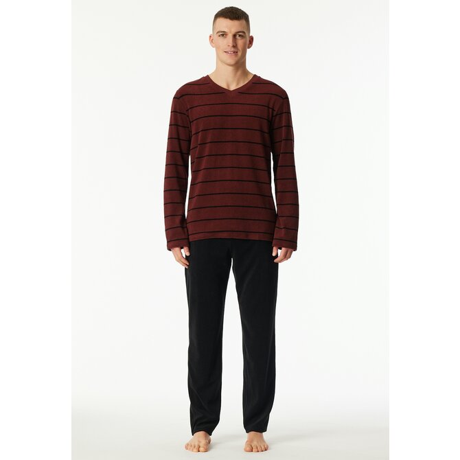 Schiesser Heren Pyjama Long  winered 183138 56/XXL