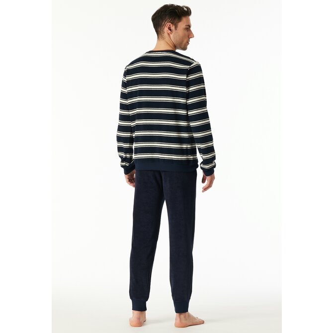 Schiesser Heren Pyjama Long  nightblue 183128 56/XXL Schiesser Heren Pyjama Long  nightblue 183128 56/XXL