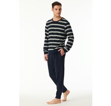 Schiesser Heren Pyjama Long  nightblue 183128 48/S