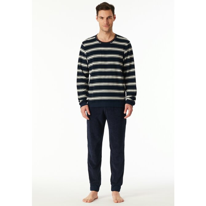 Schiesser Heren Pyjama Long  nightblue 183128 48/S Schiesser Heren Pyjama Long  nightblue 183128 48/S
