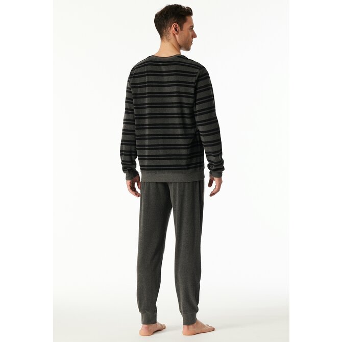 Schiesser Heren Pyjama Long  darkgrey-mel. 183128 56/XXL Schiesser Heren Pyjama Long  darkgrey-mel. 183128 56/XXL