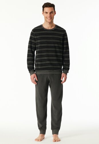 Schiesser Schiesser Heren Pyjama Long darkgrey-mel. 183128 54/XL afbeelding