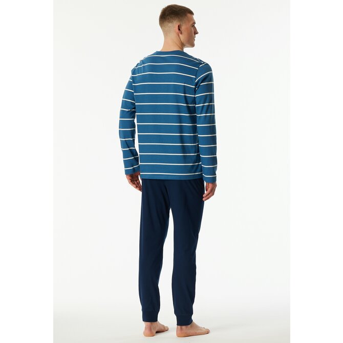 Schiesser Heren Pyjama Long  darkblue 183124 50/M Schiesser Heren Pyjama Long  darkblue 183124 50/M