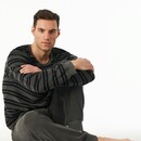 Schiesser Schiesser Heren Pyjama Long  darkgrey-mel. 183128 48/S