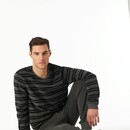 Schiesser Schiesser Heren Pyjama Long  darkgrey-mel. 183128 48/S