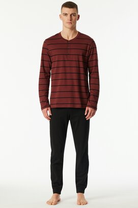 Schiesser Heren Pyjama Long  winered 183124 56/XXL