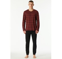 Schiesser Heren Pyjama Long  winered 183124 58/3XL