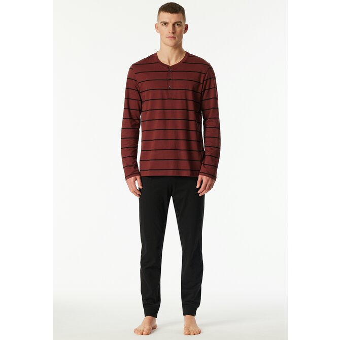 Schiesser Heren Pyjama Long  winered 183124 58/3XL