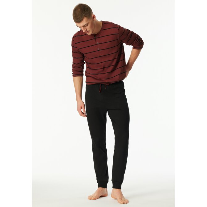 Schiesser Heren Pyjama Long  winered 183124 52/L