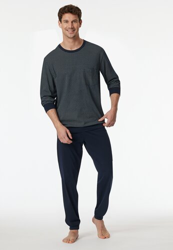 Schiesser Schiesser Heren Pyjama Long nightblue 182196 56/XXL afbeelding