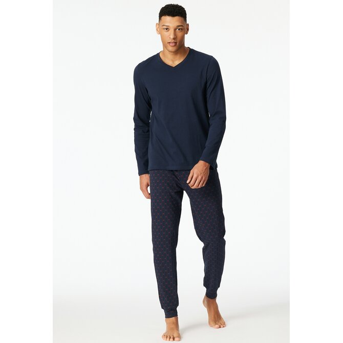Schiesser Heren Pyjama Long  winered 181922 56/XXL