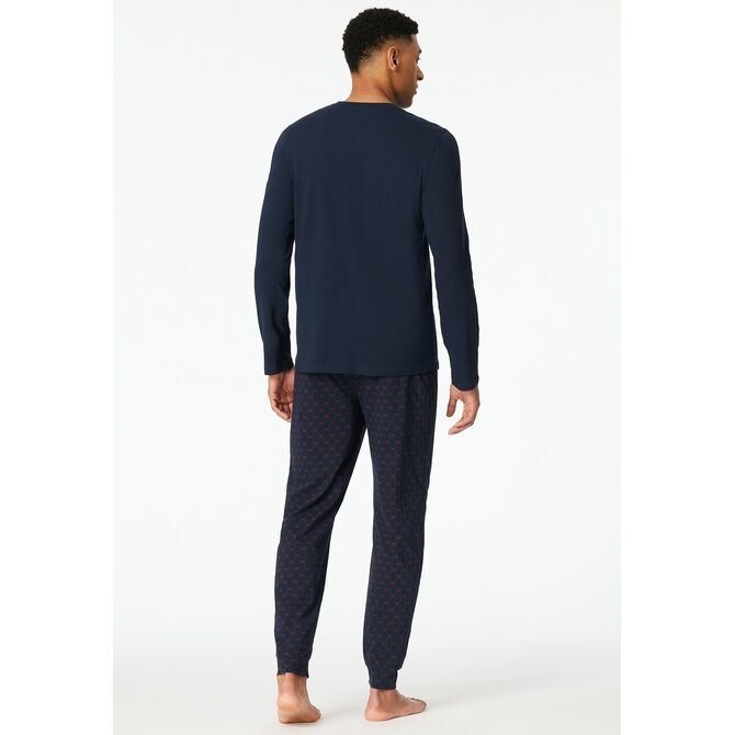Schiesser Heren Pyjama Long  winered 181922 54/XL