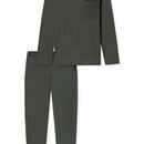Schiesser Schiesser Heren Pyjama Long  darkgreen 183125 48/S