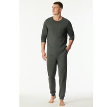 Schiesser Heren Pyjama Long  darkgreen 183125 56/XXL