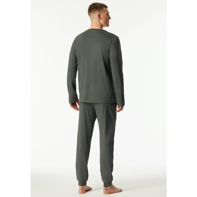 Schiesser Heren Pyjama Long  darkgreen 183125 56/XXL Schiesser Heren Pyjama Long  darkgreen 183125 56/XXL