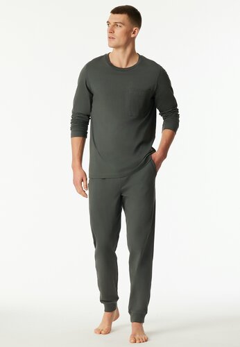 Schiesser Schiesser Heren Pyjama Long darkgreen 183125 50/M afbeelding