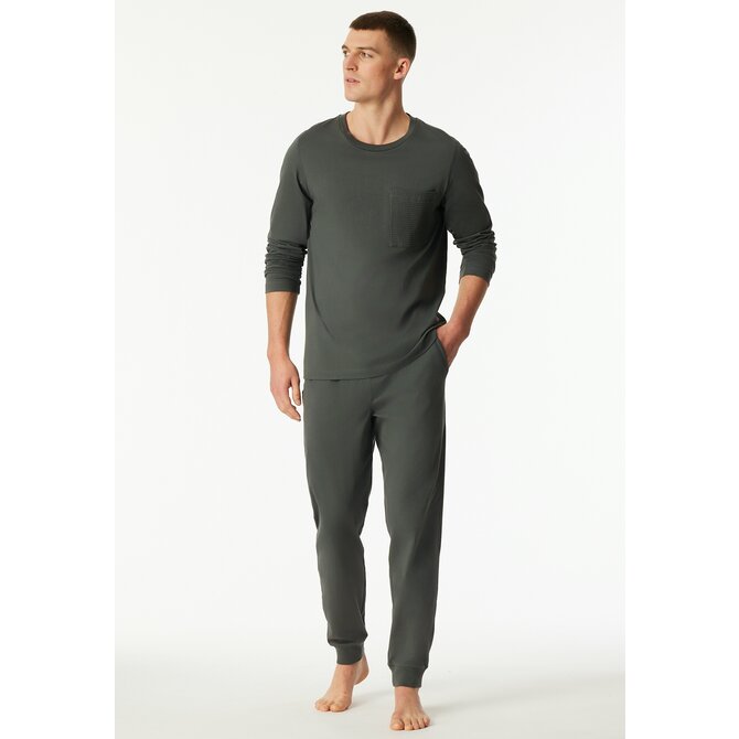 Schiesser Heren Pyjama Long  darkgreen 183125 54/XL Schiesser Heren Pyjama Long  darkgreen 183125 54/XL