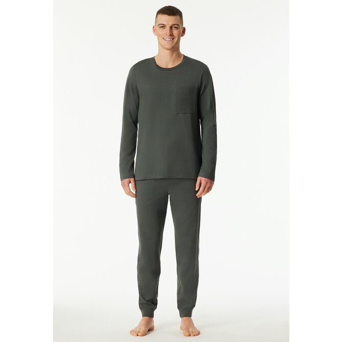 Schiesser Heren Pyjama Long  darkgreen 183125 54/XL Schiesser Heren Pyjama Long  darkgreen 183125 54/XL