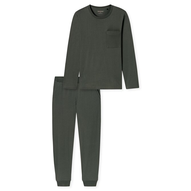 Schiesser Heren Pyjama Long  darkgreen 183125 58/3XL Schiesser Heren Pyjama Long  darkgreen 183125 58/3XL