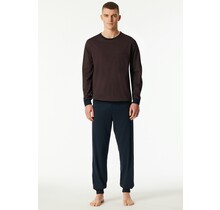 Schiesser Heren Pyjama Long  maroon 181156 58/3XL