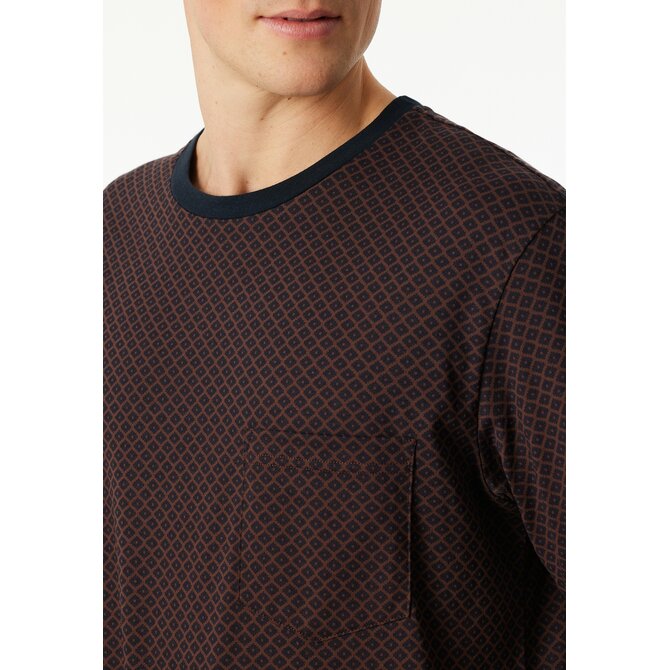 Schiesser Heren Pyjama Long  maroon 181156 50/M
