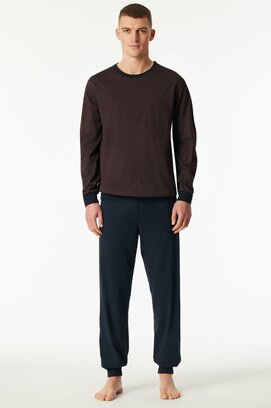 Schiesser Heren Pyjama Long  maroon 181156 56/XXL