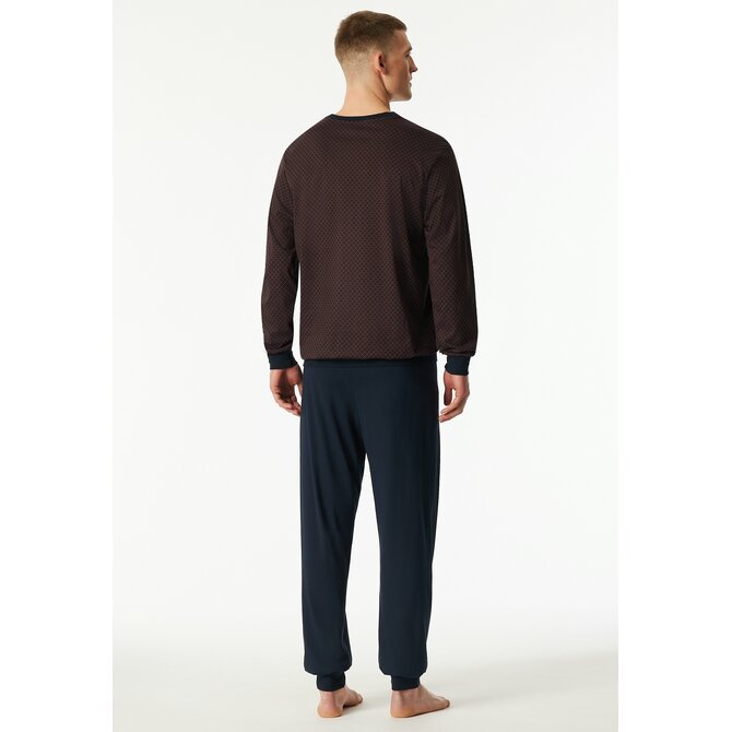 Schiesser Heren Pyjama Long  maroon 181156 56/XXL