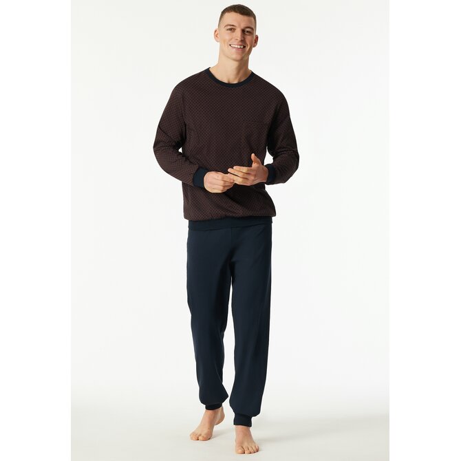 Schiesser Heren Pyjama Long  maroon 181156 54/XL