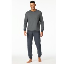 Schiesser Heren Pyjama Long  darkgrey 181156 54/XL