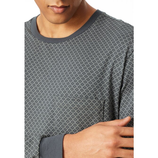 Schiesser Heren Pyjama Long  darkgrey 181156 56/XXL Schiesser Heren Pyjama Long  darkgrey 181156 56/XXL