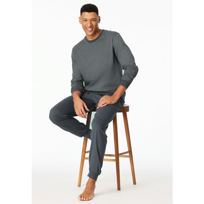 Schiesser Heren Pyjama Long  darkgrey 181156 48/S Schiesser Heren Pyjama Long  darkgrey 181156 48/S