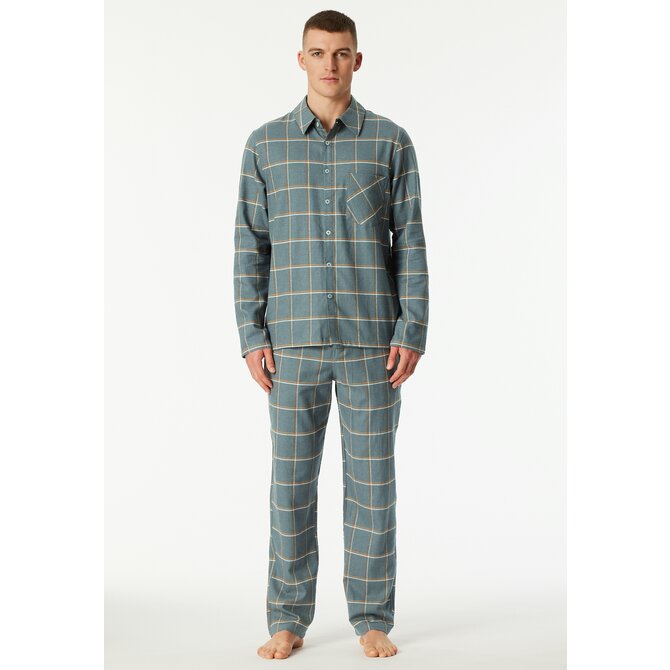 Schiesser Heren Pyjama Long  mineralgreen 182029 52/L Schiesser Heren Pyjama Long  mineralgreen 182029 52/L