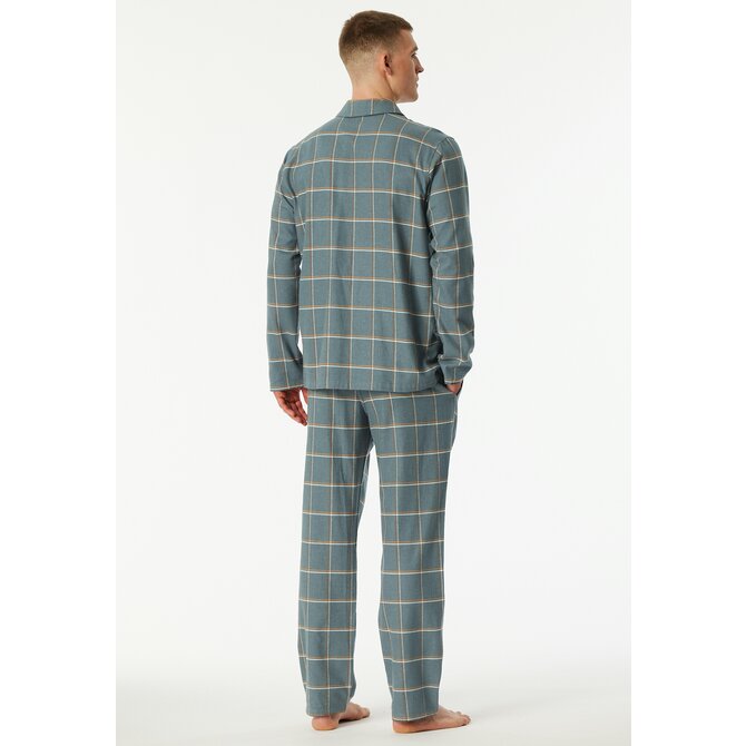 Schiesser Heren Pyjama Long  mineralgreen 182029 56/XXL Schiesser Heren Pyjama Long  mineralgreen 182029 56/XXL