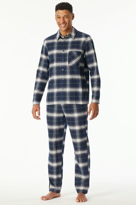 Schiesser Heren Pyjama Long  nightblue 182029 50/M
