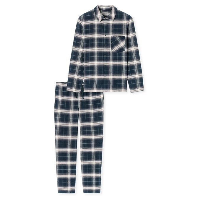Schiesser Heren Pyjama Long  nightblue 182029 50/M Schiesser Heren Pyjama Long  nightblue 182029 50/M