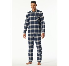 Schiesser Heren Pyjama Long  nightblue 182029 56/XXL