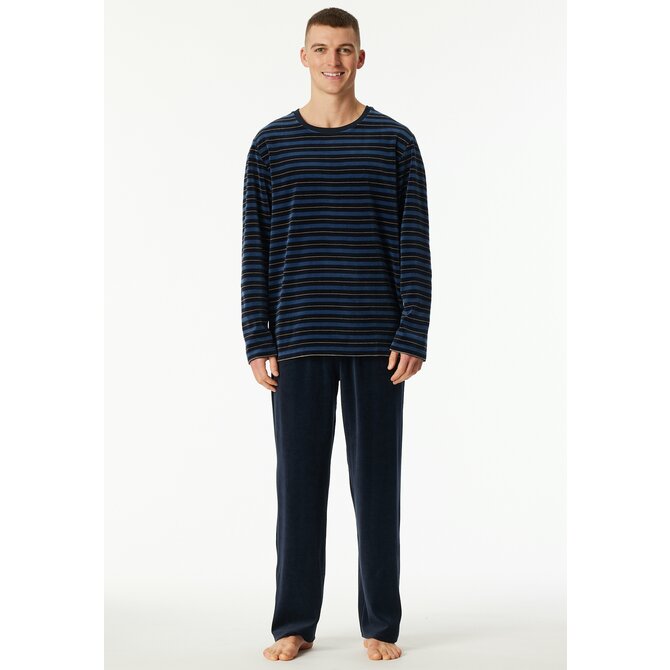 Schiesser Heren Pyjama Long  nightblue 182023 50/M Schiesser Heren Pyjama Long  nightblue 182023 50/M