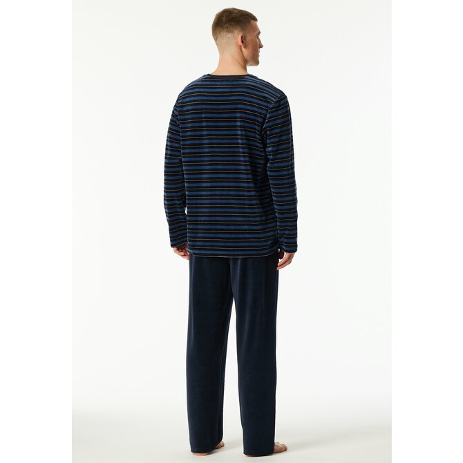 Schiesser Heren Pyjama Long  nightblue 182023 54/XL Schiesser Heren Pyjama Long  nightblue 182023 54/XL