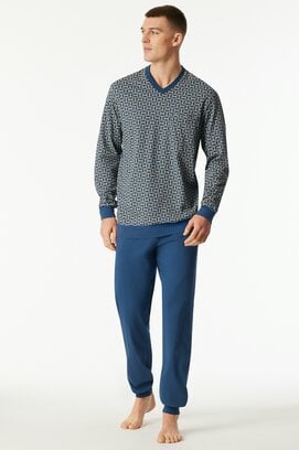Schiesser Heren Pyjama Long  atlanticblue 181162 58/3XL