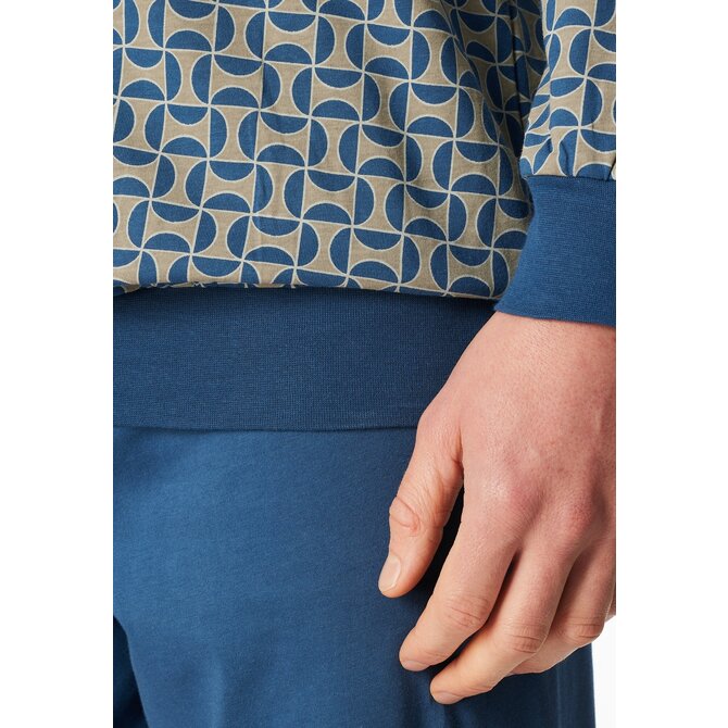 Schiesser Heren Pyjama Long  atlanticblue 181162 58/3XL Schiesser Heren Pyjama Long  atlanticblue 181162 58/3XL