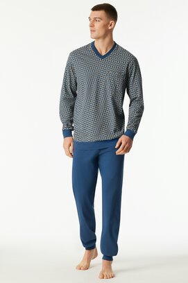 Schiesser Heren Pyjama Long  atlanticblue 181162 54/XL